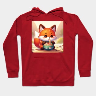 Cute Fox Eating Ramen Hoodie